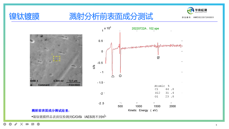 鎳鈦基材/鍍膜基層掃描分析