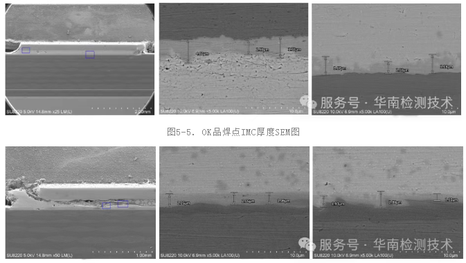 OK品焊點IMC厚度SEM圖