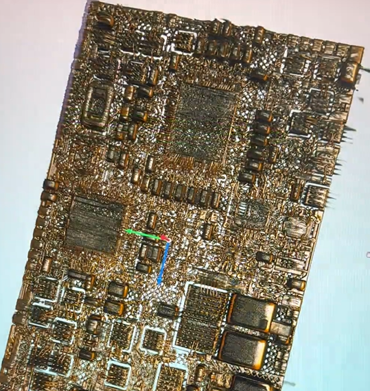 PCBA板CT掃描，看到PCB內部各層的銅箔走線布局、過孔位置及連接關系